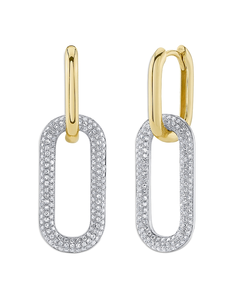 Shy Creation Shy Creation 14K Gold Kate Diamond Pave Link Earrings, 0.71 tcw