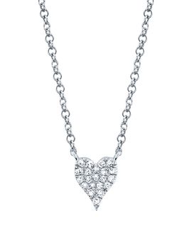 Shy Creation Shy Creation 14K Gold Kate Diamond Pave Small Heart Pendant Necklace, 0.05 tcw