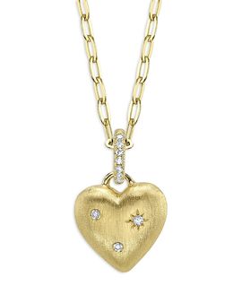 Shy Creation Shy Creation 14K Yellow Gold Diamond Heart Pendant Necklace, 18