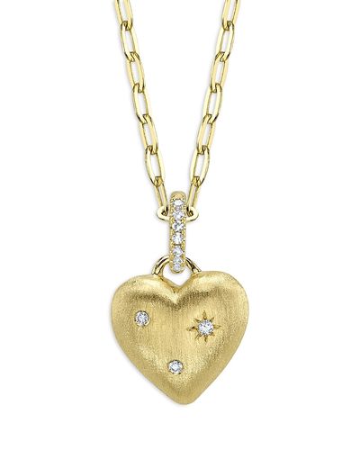 Shy Creation Shy Creation 14K Yellow Gold Diamond Heart Pendant Necklace, 18