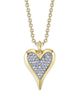 Shy Creation Shy Creation 14K Yellow Gold Diamond Pave Heart Pendant Necklace, 18 - 1