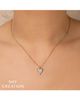 Shy Creation Shy Creation 14K Yellow Gold Diamond Pave Heart Pendant Necklace, 18 - 2