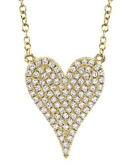 Shy Creation Shy Creation 14K Yellow Gold Kate Diamond Pave Pendant Necklace, 0.21 tcw