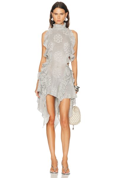 SIEDRES SIEDRES Bonnie Metallic Knit Halter Dress