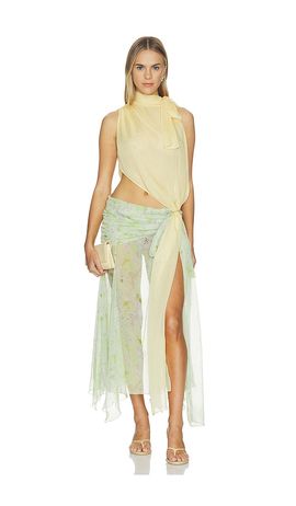 SIEDRES SIEDRES Dalia Two Toned Draped Chiffon Gown