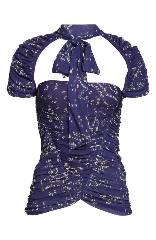 Siedrés Siedrés Fiora Floral Ruched Cutout Top