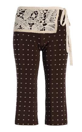 SIEDRÉS SIEDRÉS Gianna LaceDetailed Studded Capri Pants