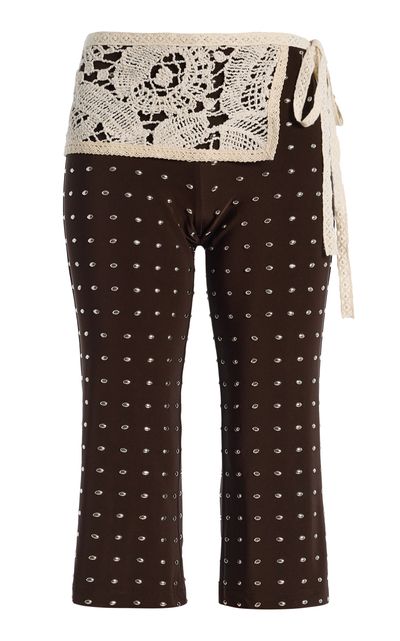 SIEDRÉS SIEDRÉS Gianna LaceDetailed Studded Capri Pants