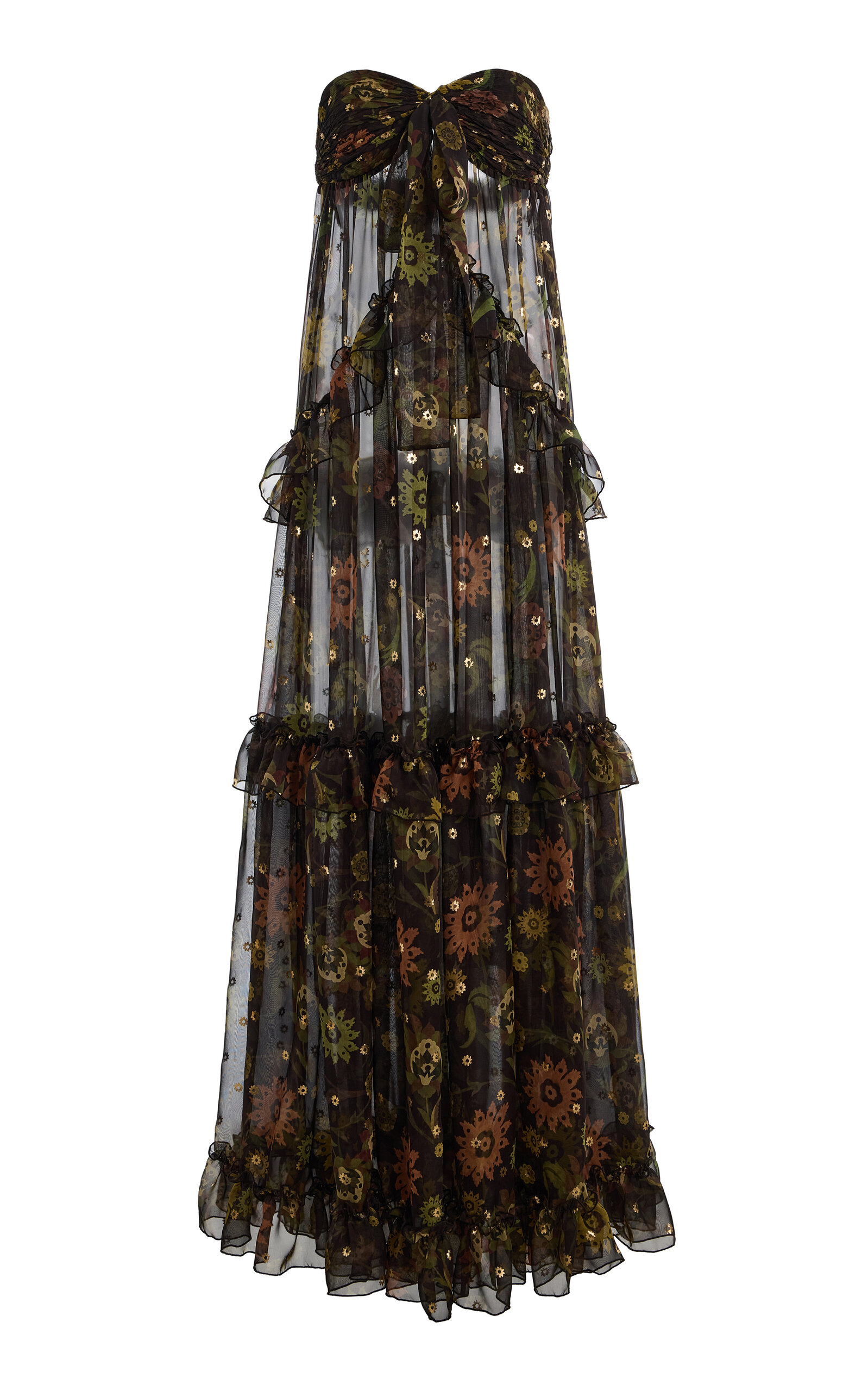 SIEDRÉS SIEDRÉS Josiane Strapless Chiffon Maxi Dress