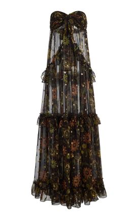 SIEDRÉS SIEDRÉS Josiane Strapless Chiffon Maxi Dress