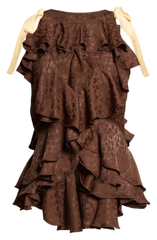 Siedrés Siedrés Marian Crop Ruffle Satin Jacquard Top