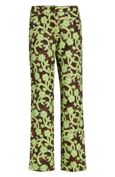 Siedrés Siedrés Roux Floral Low Rise Straight Leg Cotton Twill Pants