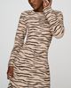 Siempre Animal Print Sweater Midi Dress - 6
