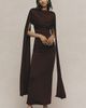 Siempre Ruched Cape Maxi Gown - 1