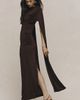 Siempre Ruched Cape Maxi Gown - 2