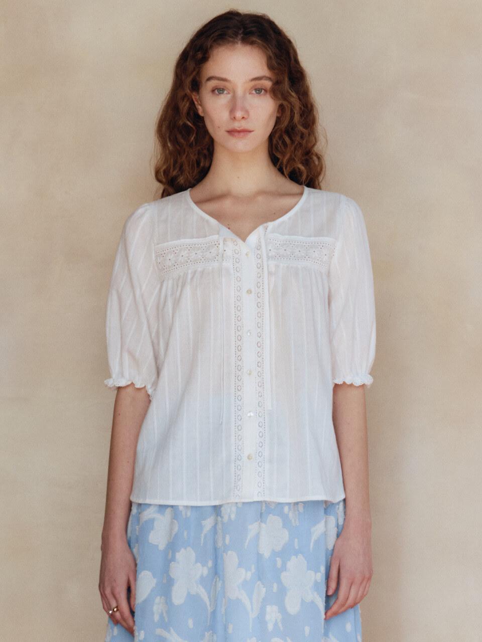 sienne Frances Lace Blouse [WHITE]