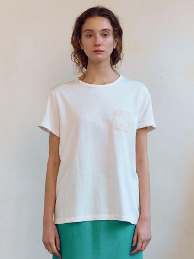 sienne Lace Pocket T-shirt [Ivory]