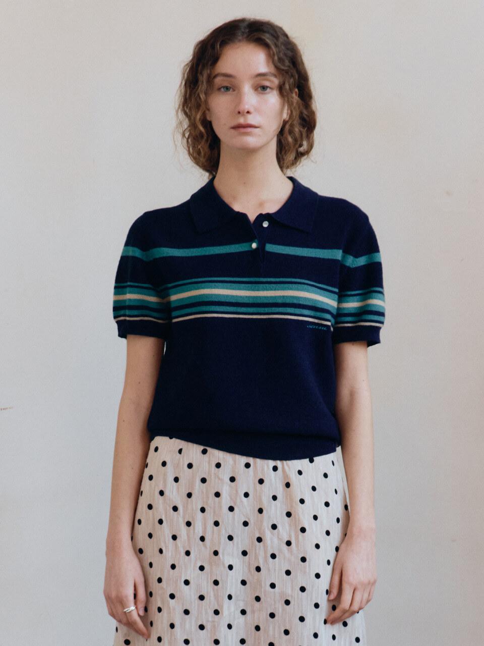 sienne Vincent Summer Wool Knit Sweater (Navy)