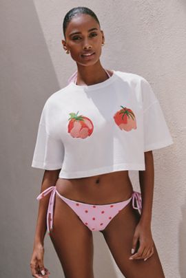 SIGAL SIGAL x Anthropologie Tomato Embroidered Tee