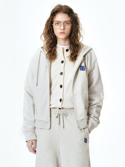 Significant ADERERROR Sig Blouse Tag Zip-up 01 Hoodie [Light Brown]