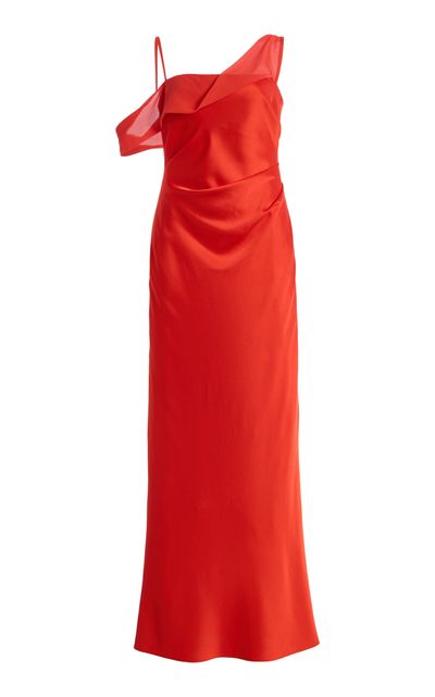 Significant Other Significant Other Devlyn Asymmetric Satin Maxi Dress EXCLUSIVE