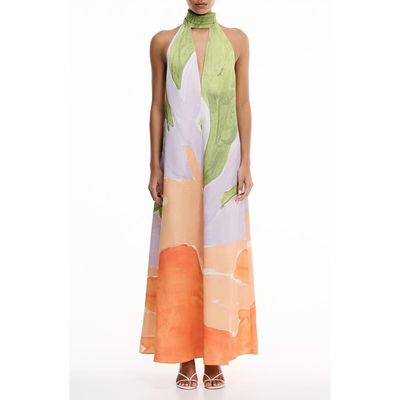 Significant Other Significant Other Malina Floral Print Halter Dress