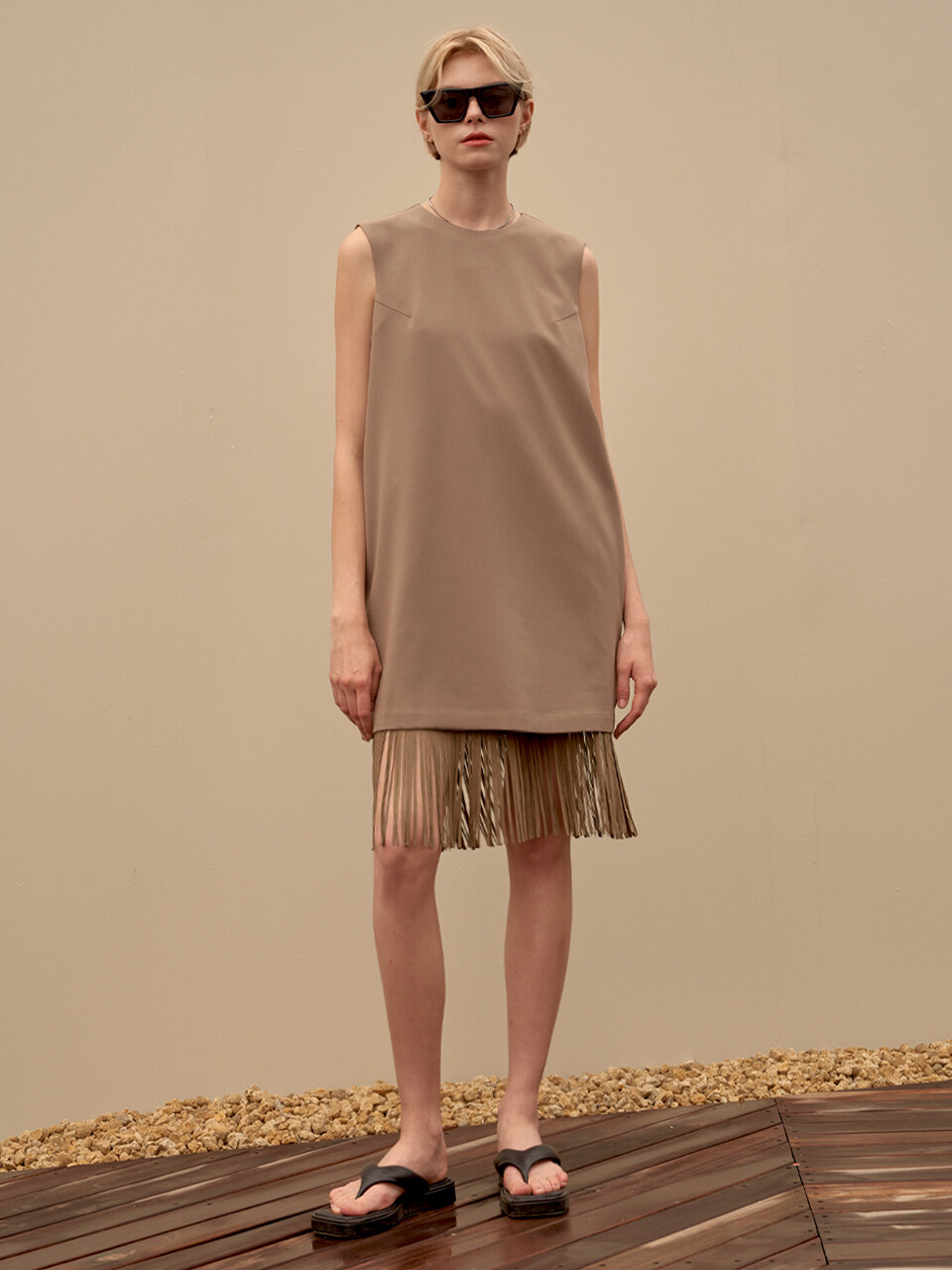 SIGREAT Fringe Sleeveless Dress