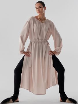 SIGREAT [Sustainable] Overlap Shirring Dress