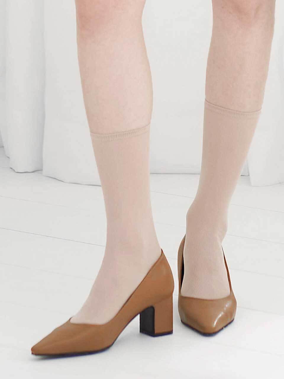 SIINVII Simple Point Middle Heel Pumps (MMPU240201)