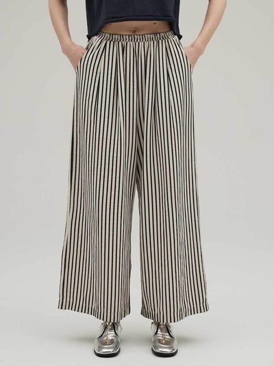 SIINVII Striped Cotton Wide Banding Pants (SVPT240501)