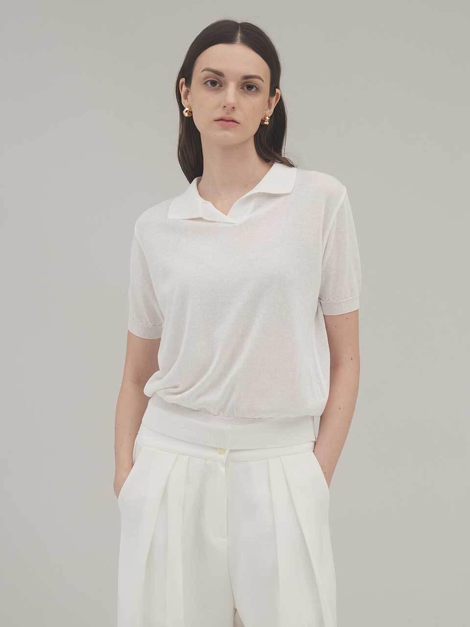 SIINVII Summer Basic Collar Short-Sleeve Rayon Knit (YGKT240403)