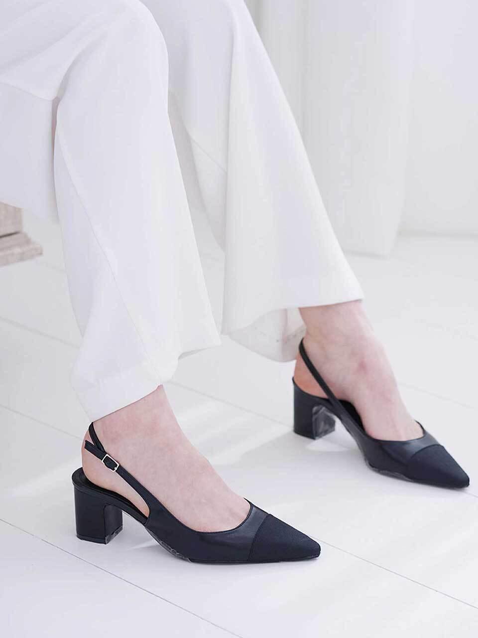 SIINVII Two-Tone Synthetic Leather 6cm Slingback (SLSB240201)