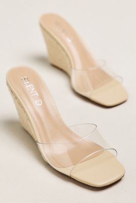 Silent D Kym Raffia Wedge Heels