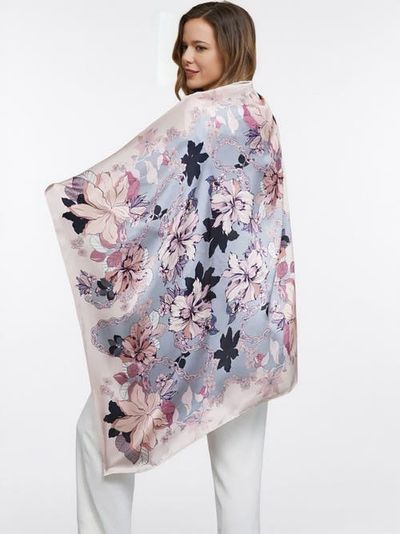 SILKSILKY SILKSILKY Floral Print Silk Scarf