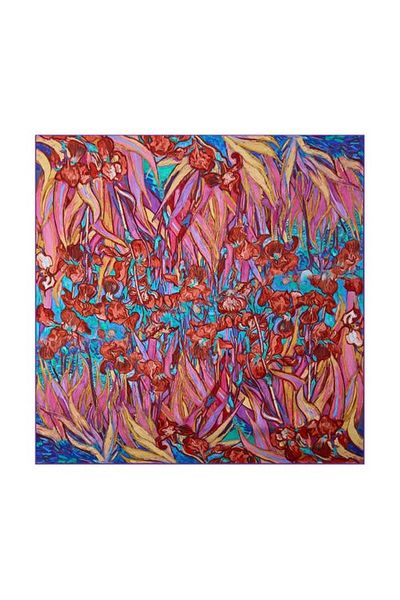 SILKSILKY SILKSILKY Pure Silk Abstract Square Scarf