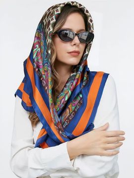 SILKSILKY SILKSILKY Pure Silk Bohemian Square Scarf