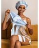 SILKSILKY SILKSILKY Pure Silk Double-layer Bonnet - With Adjustable Long Tie - 1