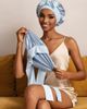 SILKSILKY SILKSILKY Pure Silk Double-layer Bonnet - With Adjustable Long Tie - 2