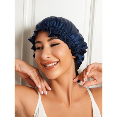 SILKSILKY SILKSILKY Pure Silk Double Layer Bonnet with Ribbon