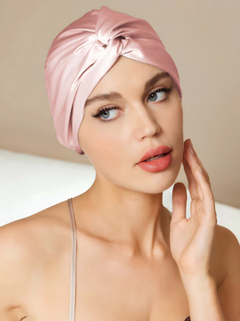 SILKSILKY SILKSILKY Pure Silk Knot-Front Hair Bonnet