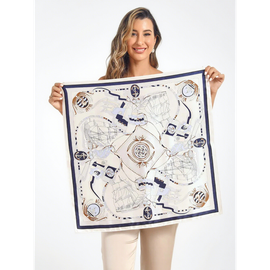 SILKSILKY SILKSILKY Pure Silk Printed Square Scarf