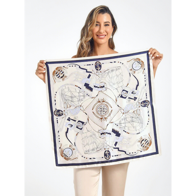 SILKSILKY SILKSILKY Pure Silk Printed Square Scarf
