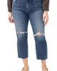 Silver Jeans Co. Silver Jeans Co. Avery Curvy Ripped Raw Hem Straight Leg Jeans - 1