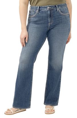 Silver Jeans Co. Silver Jeans Co. Avery Curvy Studded High Waist Bootcut Jeans
