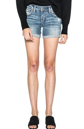 Silver Jeans Co. Silver Jeans Co. Distressed Boyfriend Denim Cutoff Shorts