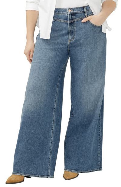 Silver Jeans Co. Silver Jeans Co. Highly Desirable V-Yoke High Waist Ultra Wide Leg Jeans