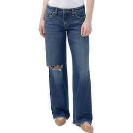 Silver Jeans Co. Silver Jeans Co. Loose & Low Distressed Low Rise Relaxed Straight Leg Jeans