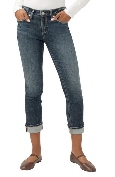 Silver Jeans Co. Silver Jeans Co. Suki Curvy Mid Rise Crop Straight Leg Jeans