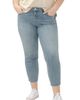 Silver Jeans Co. Silver Jeans Co. Suki Curvy Raw Hem Mid Rise Crop Straight Leg Jeans - 1