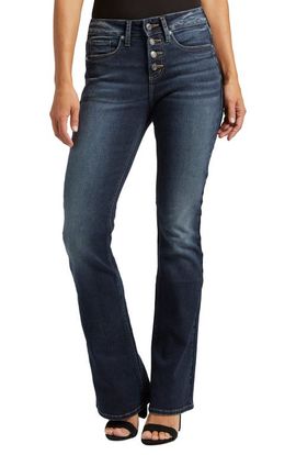 Silver Jeans Co. Silver Jeans Co. Suki Exposed Button Mid Rise Bootcut Jeans